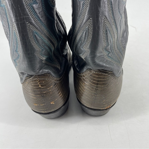 Vintage Justin Style# 8327 Leather Lizard Skin Brown  Western Cowboy Boots 9.5 D - Picture 7 of 13